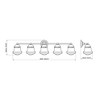 Vaughn 5-Light Bath Vanity Light - Matte Black & Opal Glass, Dimmable, 40.75" Wide - 2 of 4