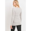 Hello Miz Women's Long Sleeve Crew Neck Side Ruching Maternity Knit Top - 4 of 4