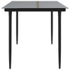 vidaXL Dining Table Black Powder-coated steel Large Durable - 4 of 4