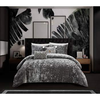 9pc King Kiana Bed in a Bag Comforter Set Gray - Chic Home Design