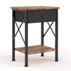 VECELO Modern X-Design Nightstand, End/Side Table with Fabric Drawer & Open Storage Shelves for Bedroom or Living Room - 3 of 4