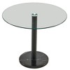 NicBex 35.43 Inch Round Dining Table with Tempered Glass Tabletop and Black Marble Chassis for Living Dining Room, Black - 2 of 4