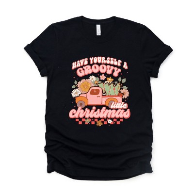 Simply Sage Market Groovy Little Christmas Truck Short Sleeve Tee - XS - Black