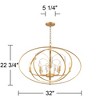 Possini Euro Design Gold Leaf Pendant Chandelier 32" Wide Modern Clear Crystal 8-Light Fixture for Dining Room House Home Foyer - 4 of 4
