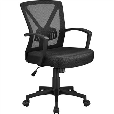 Yaheetech Office Desk Chair Computer Task Chair with Lumbar Support and Armrest-Black