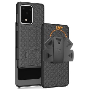 Nakedcellphone Case with Stand and Belt Clip Holster for Samsung Galaxy S20 Ultra - Black - 1 of 4