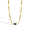 Clotth Cuban Chain Necklace with Genuine Gold Plating and Retro Green Diamond for Women - European and American Style,17.72+1.97inch - 4 of 4