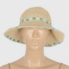 Anna-Kaci Women's Flower Embellishments Sun Hats Charming Crocheted Straw - 4 of 4