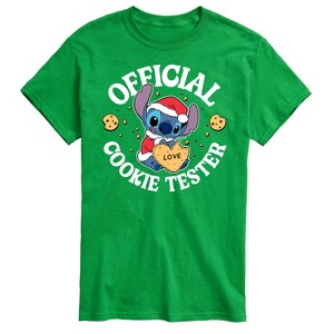 Men's - Lilo and Stitch - Christmas Official Cookie Tester Short Sleeve Graphic T-Shirt - 1 of 4