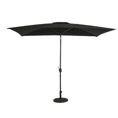 Photo 1 of 10 x 6.5 Rectangular Bimini Market Patio Umbrella Black - Island Umbrella