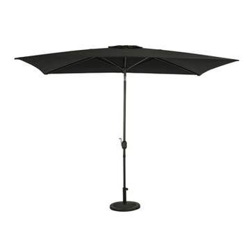 Island Umbrella 10' x 6.5' Rectangular Bimini Market Patio Umbrella Black