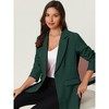 Hobemty Women's Long Sleeve 1 Button Notch Lapel Collar Blazer - 2 of 4