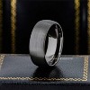 Jewelry Avalanche 8mm Gunmetal Dome Tungsten Carbide Mens Wedding Band Comfort-fit - 2 of 4