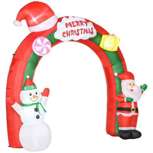 Homcom Large 9\' Christmas Inflatables Archway With Santa Claus And ...