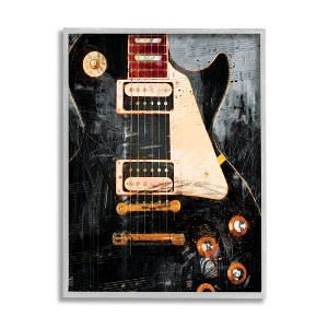 Stupell Industries Vintage Electric Guitar Music Notes Framed Giclee Art - 1 of 4