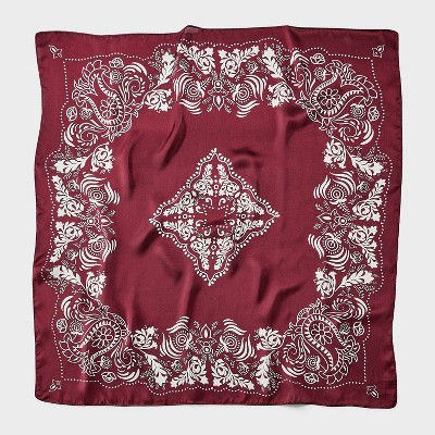Baroque Printed Scarf - A New Day Maroon - image 2