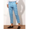 Lars Amadeus Men's Plaid Slim Fit Ankle Length Tapered Cropped Trousers - 2 of 4