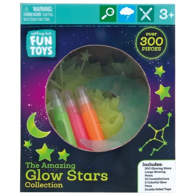 Nothing But Fun Toys: Glow Stars Collection, 300 Peel-&-Stick Decals