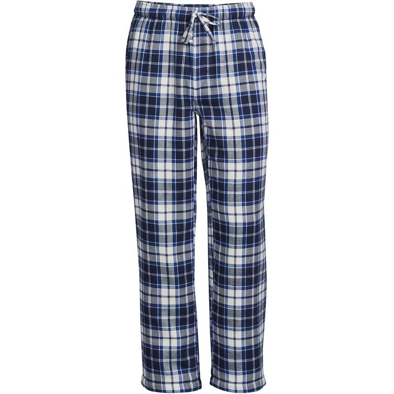 Lands' End Men's High Pile Fleece Lined Flannel Pajama Pants, 3 of 5