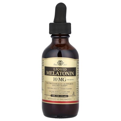 Solgar Liquid Melatonin, Natural Black Cherry, 10 mg, 2 fl oz (59 ml)
