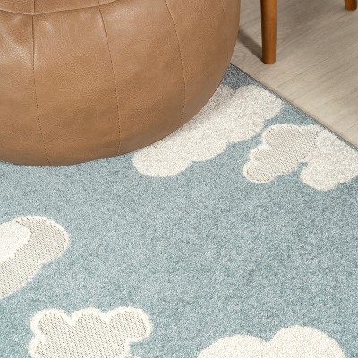 Hedwig Blue and Ivory Cloud Scandi 3x5 Area Rug
