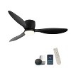 Wanze of Ocean 52 in. Smart Black Indoor Black Blade Flush Mount Ceiling Fan with WIFI Alexa App Control and 3-Color Dimmable LED Light - 2 of 4