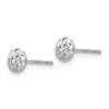Black Bow Jewelry 5mm Diamond Cut Puffed Circle Post Earrings in 14k White Gold - 2 of 4
