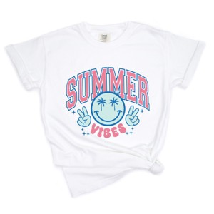 Simply Sage Market Summer Vibes Peace Happy Face Garment Dyed Tee - 1 of 4