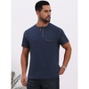 INSPIRE CHIC Men's Crew Neck with Pocket Short Sleeve Button Down Henley T-Shirt - 4 of 4