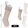 Aoibox 3 Pack 18 Inch Large Knit Christmas Stockings Cable Pattern Beige White Khaki Holiday Decor for Mantel Tree or Wall Hanging - 2 of 4