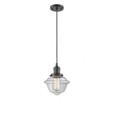 Oxford - 1 Light Cord Hung Mini Pendant In Traditional Style-8 Inches Tall and 7.5 Inches Wide