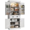 Okak Floor Sideboard Cabinet 48.5" Kitchen Pantry Farmhousewith 2 Adjustable Shelves and 4 Beadboard Doors - 2 of 4