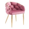 CAVINAS Velvet Upholstered Accent Chair with Gold Legs,Modern Arm Chairs for Bedroom,Reading Room,1pc/2pc - 4 of 4