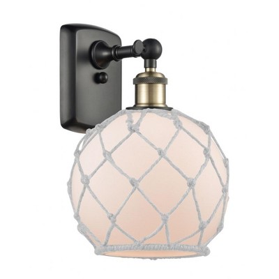 Farmhouse Rope - 1 Light Wall Sconce In Industrial Style-13 Inches Tall and 8 Inches Wide