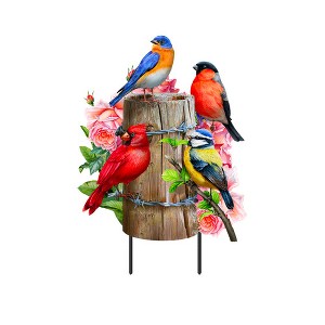 Briarwood Lane Spring Metal Art 28x17 Fence Post Birds For Spring Metal Art - 1 of 3