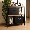 Aoibox Large Collapsible Storage Bin with Lid Foldable Leather Organizer Box Cube Black for Home Office Closet - 3 of 4