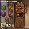 67" Tall Corner Storage Cabinet with Lights, Farmhouse Corner Hutch Display Cabinet with Glass Doors - 3 of 4