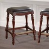 Comfort Pointe Chester Counter Height Barstool Brown: Leather Gel Saddle Seat, Turned Legs, Bronze Kick Plate - 2 of 4