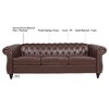 Kumasinova 84.65" Chesterfield Sofa with Rolled Arm, Modern PU Leather 3 Seater Sofa Couch, Upholstered Vintage Couch for Living Room - 2 of 4