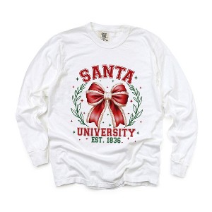 Simply Sage Market Women's Santa Coquette Long Sleeve Garment Dyed Tee - 1 of 4