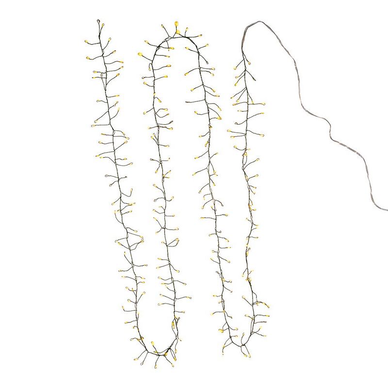 Kurt Adler 240-Light Twinkle Cool White LED LED Cluster Garland with Green Wire, 1 of 7