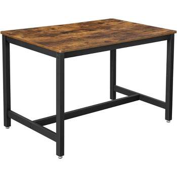 VASAGLE 47 Inches Dining Room Table for 4, Industrial Style with Heavy Duty Metal Frame, 47.2 x 29.5 x 29.5 Inches, Brown