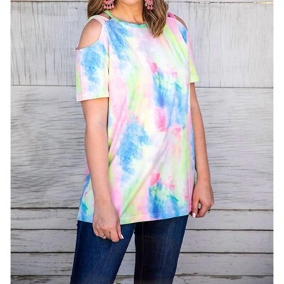 Women's Cold Shoulder Criss Cross Top - L&B Creations
