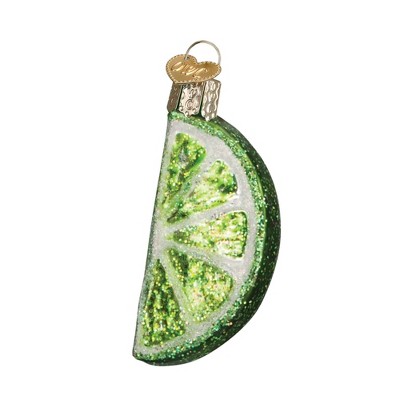 Old World Christmas 2.25 In Lime Slice Fruit Tart Sour Tree Ornaments