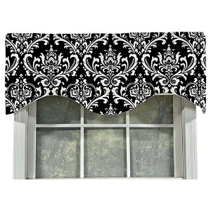 Ozbourne Cornice Syel 3" Rod Pocket Valance 50" x 17" Black by RLF Home - 1 of 4