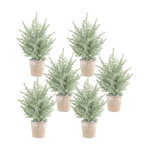 Melrose Frosted Holiday Pine Tree (Set of 6) - 1 of 3