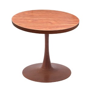 LeisureMod Bristol 27" Round Dining Table – MDF Top with Cherry Steel Pedestal Base, Modern Accent Table for Kitchen, Dining Room & Small Spaces - 1 of 4