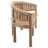 Sunnydaze 59" Solid Wooden Teak Outdoor Banana Bench with Curved Back - 2 of 4