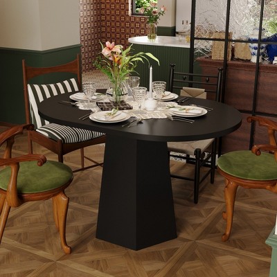 FUFU&GAGA Modern Style Black Oval Desk