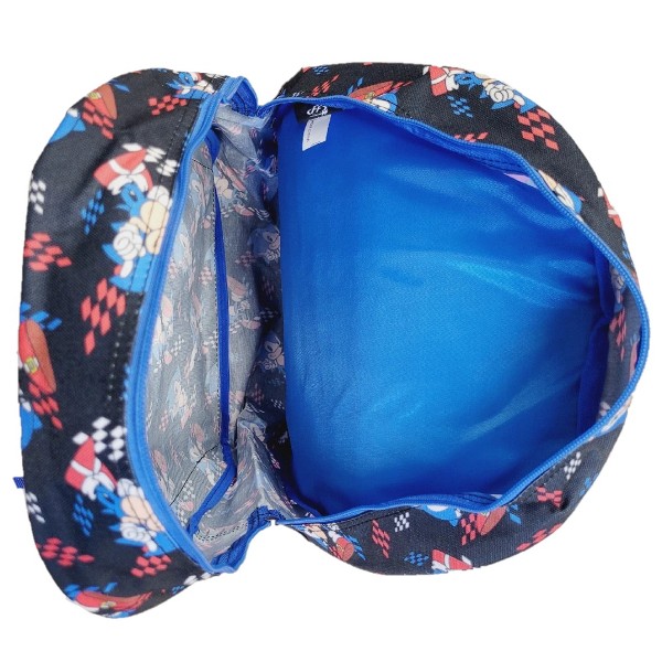 Mochila escolar de 16 pulgadas para niños de Sonic the Hedgehog con estampado completo en negro, bolsillo frontal pequeño y bolsillos laterales de malla 3